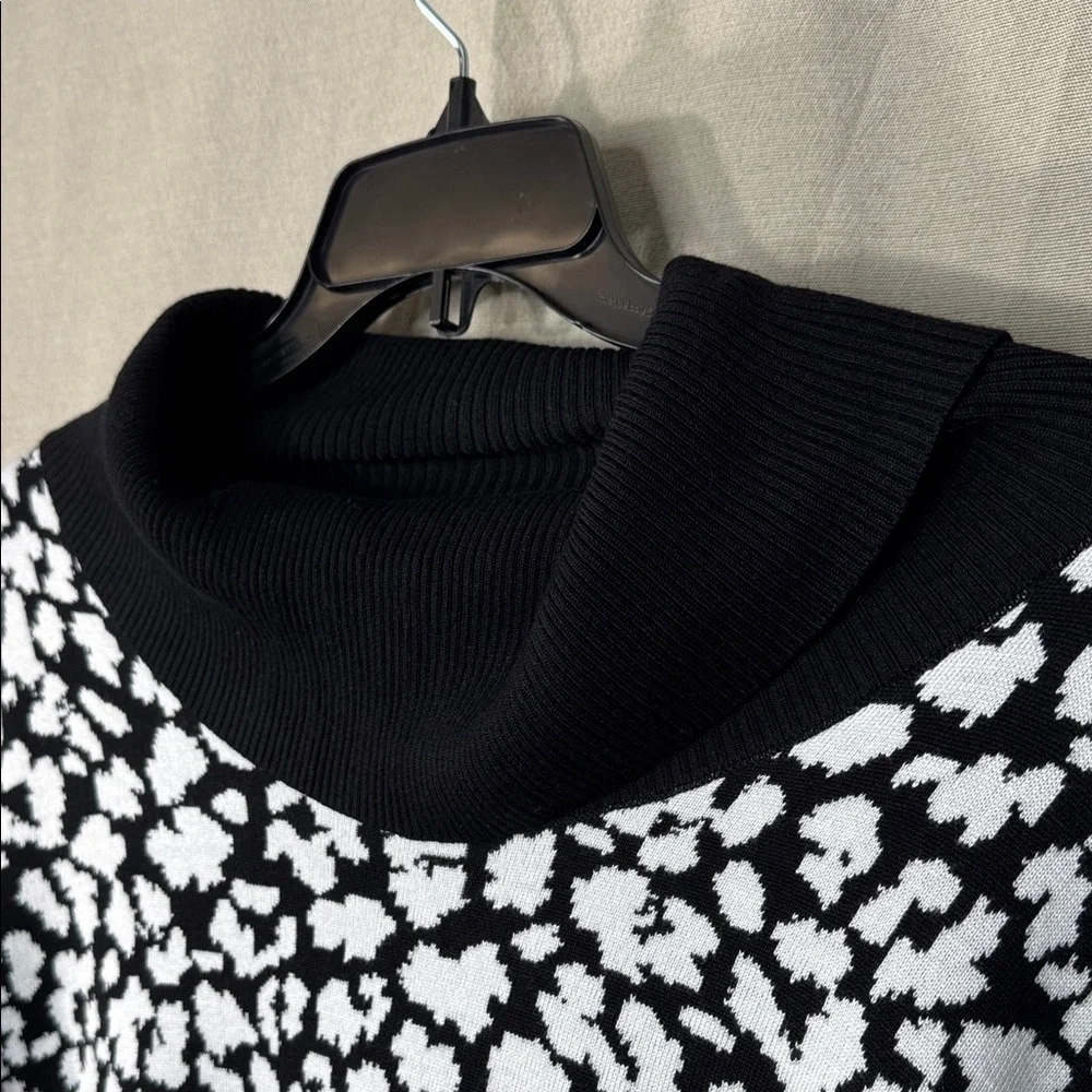 Emaline Sweater Black/White‎ Patterned Turtleneck in Size 1X, 2X, & 3X  NWT